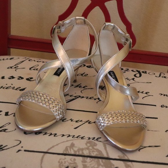 Nine West Shoes - Nine West New Strappy Heels Gold Size 6.5
